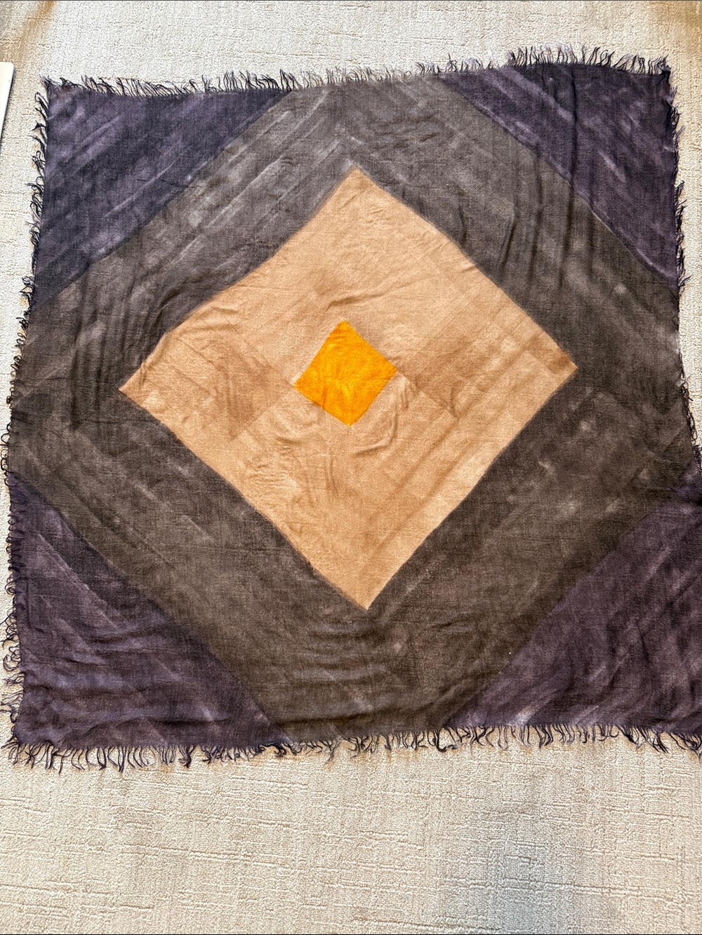 FALIERO SARTI - Silk & Cashmere Scarf or Shawl in deep purple and brown tones - Picture 3 of 7